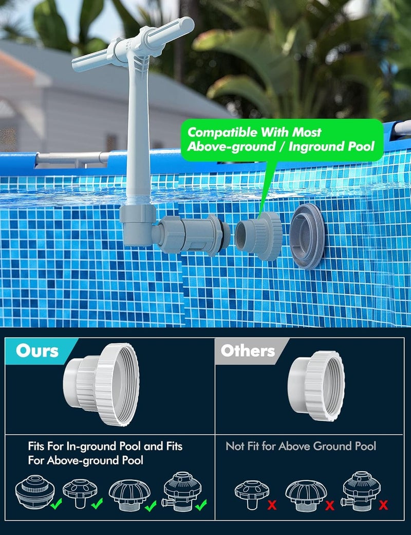 POOLHACKER [Patent Pending] 2025 Upgrade Pool Fountain - Dual Spray Water Fountains for Above Ground/Inground Pools, 2-in-1 Adjustable Waterfall Pool Sprinkler Fountain - Image 2